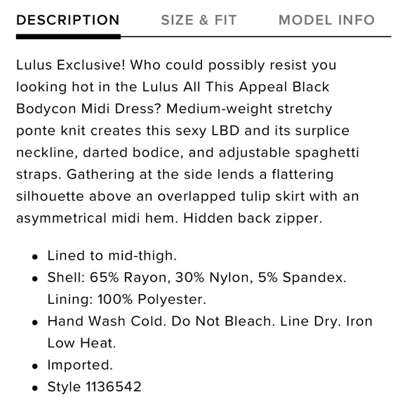 Lulu’s little black dress with tulip hem. NWT - Picture 7 of 7